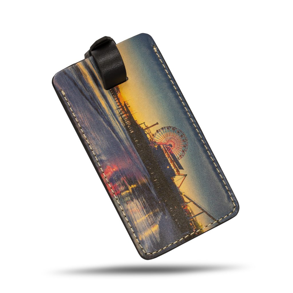 Santa Monica Pier Leather Luggage Tag United Streets of Art