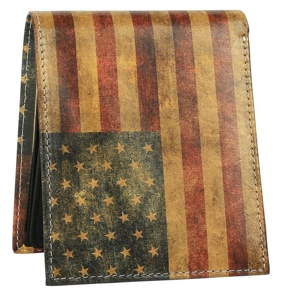 American Flag Mens Leather Wallet