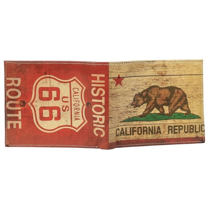 Historic 66 California Flag Mens Wallet